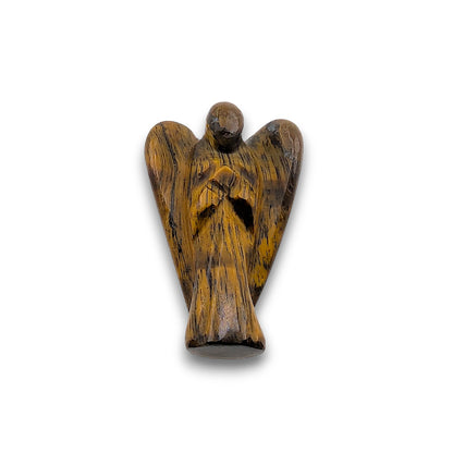 Small Tiger Eye Angel Carving. Small hand-carved angel approximately 25mm in height.