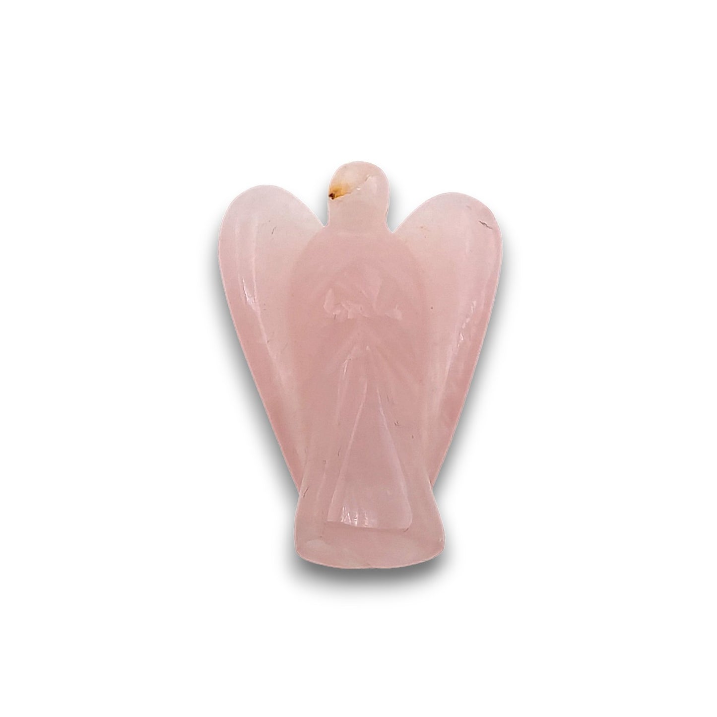 Small Rose Quartz Angel Carving. Small hand-carved angel approximately 25mm in height.