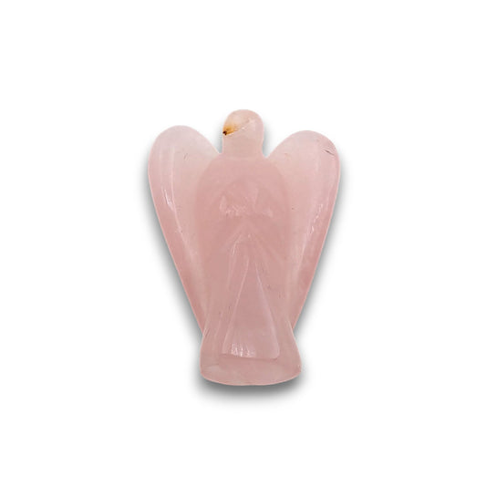 Small Rose Quartz Angel Carving. Small hand-carved angel approximately 25mm in height.