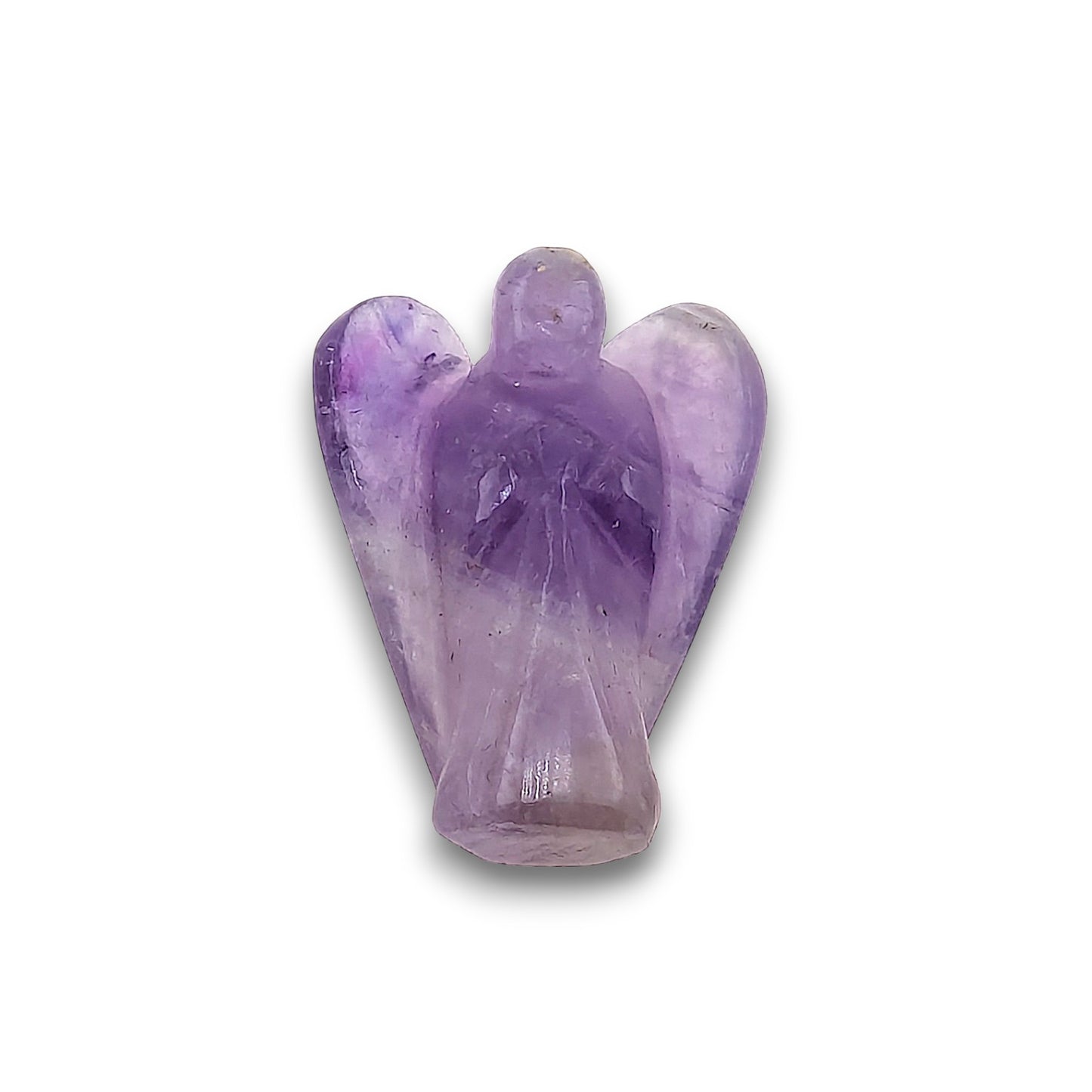 Small Amethyst Angel Carving. Small hand-carved angel approximately 25mm in height.