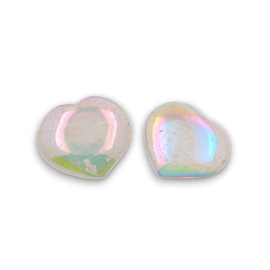 Angel Aura Heart Carving - Pack of 6. Angel Aura hand carved hearts approximately 28mm in height and width.