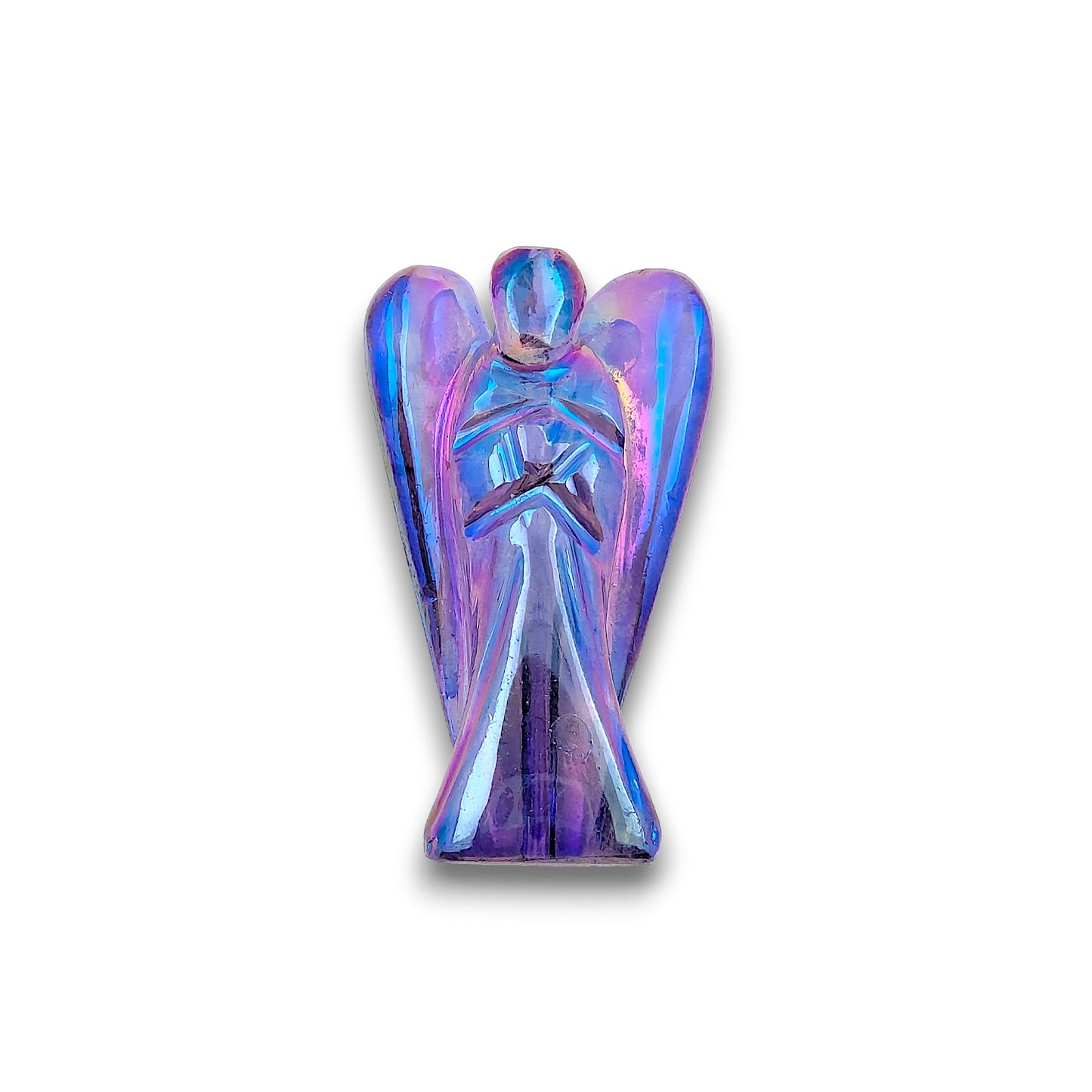Medium Amethyst Aura Angel Carving. Medium Amethyst Aura hand carved Angel standing approx 50mm tall.