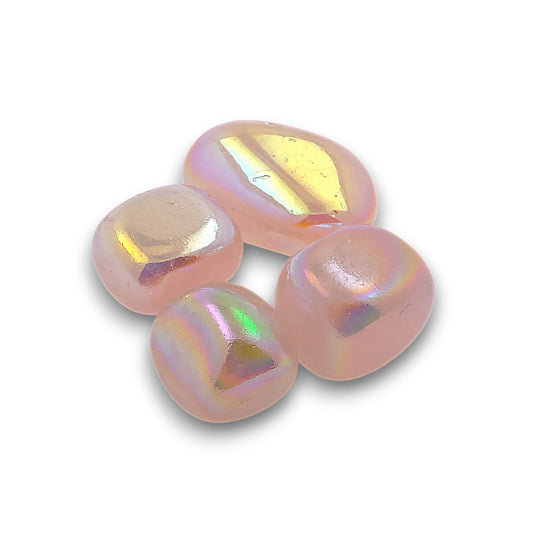 Rose Aura Tumblestones - 100g bag (Approx 10 - 15 pieces). Rose Aura tumblestones supplied in 100g bags, typically.
