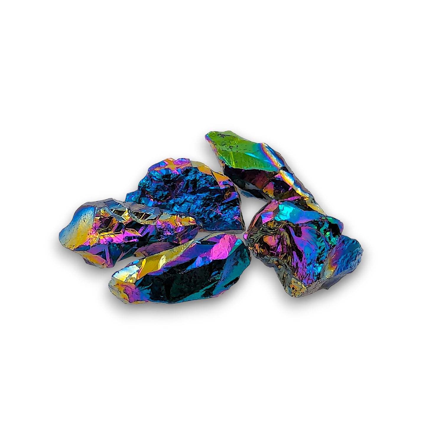 Titanium Aura Crystals - 100g bag. Titanium Aura Crystals supplied in 100g bags, typically containing approximately 20-25.