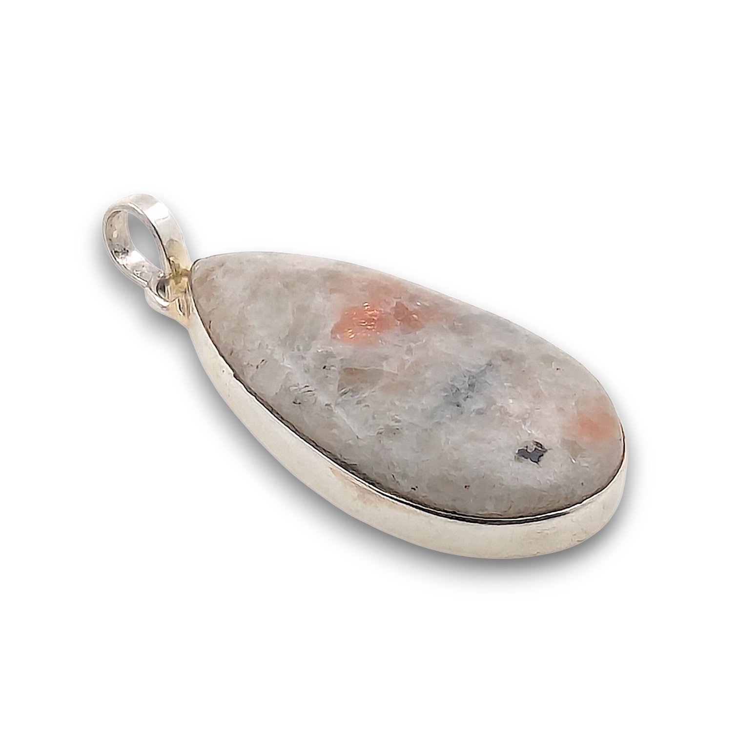 Sunstone Sterling Silver Pendant. 925 sterling silver pendant, approximately 35mm × 20mm.