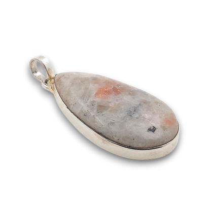Sunstone Sterling Silver Pendant. 925 sterling silver pendant, approximately 35mm × 20mm.