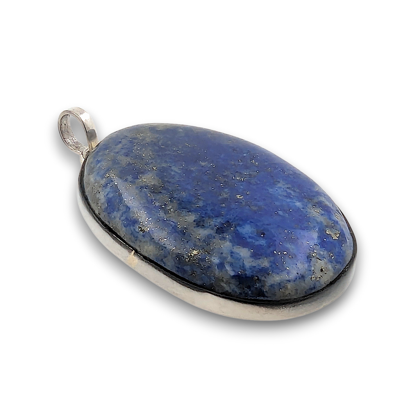 Lapis Lazuli Sterling Silver Pendant. 925 sterling silver pendant, approximately 40mm × 26mm.