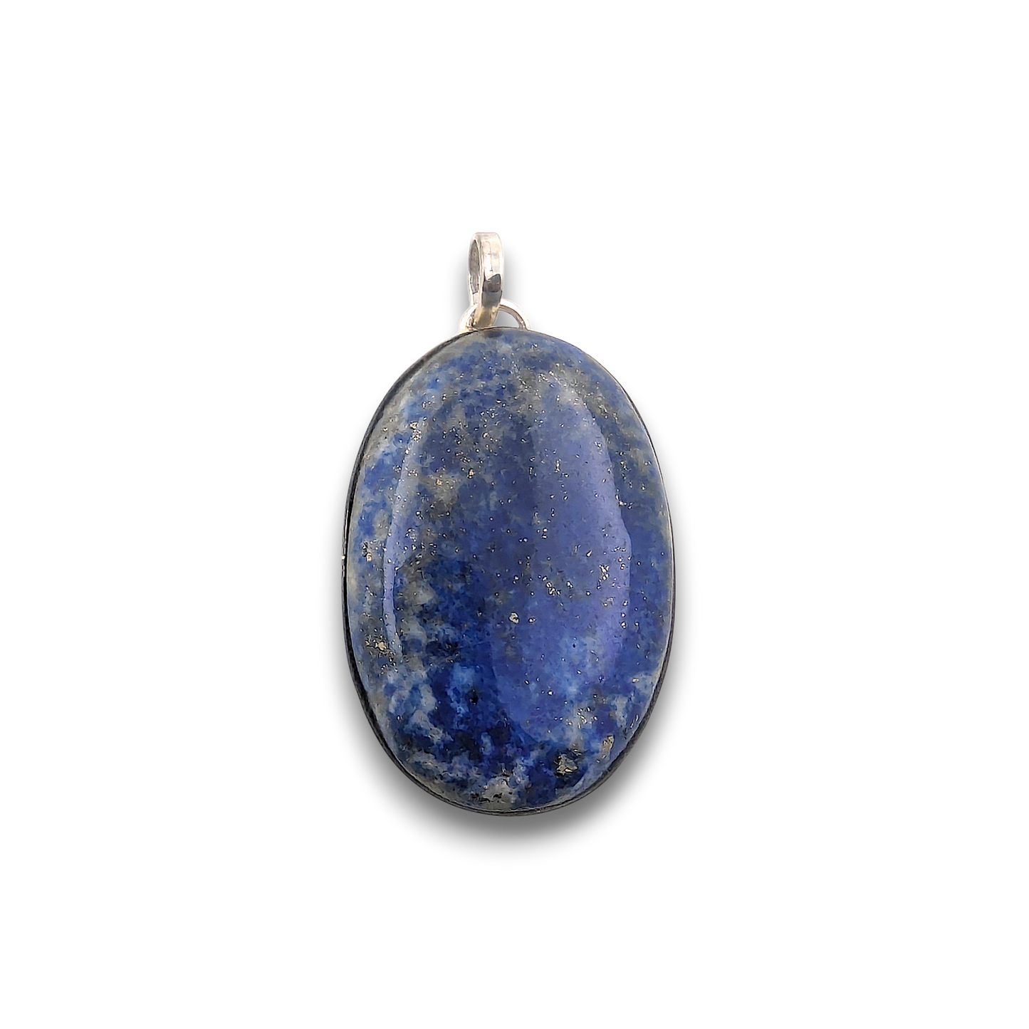 Lapis Lazuli Sterling Silver Pendant. 925 sterling silver pendant, approximately 40mm × 26mm.