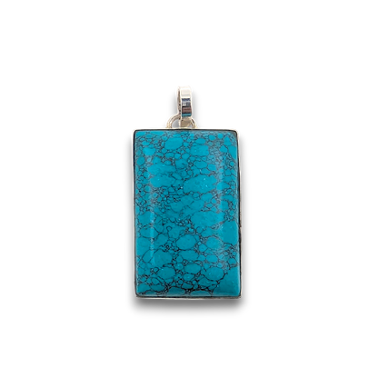 Blue Howlite (dyed) Sterling Silver Pendant. 925 sterling silver pendant, approximately 33mm × 20mm.