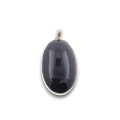 Blue Goldstone Sterling Silver Pendant. 925 sterling silver pendant, approximately 35mm × 23mm.