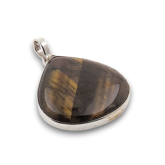 Tiger Eye Sterling Silver Pendant. 925 sterling silver pendant, approximately 29mm × 29mm.