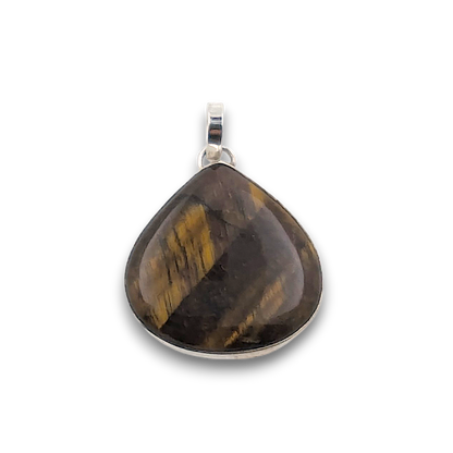Tiger Eye Sterling Silver Pendant. 925 sterling silver pendant, approximately 29mm × 29mm.