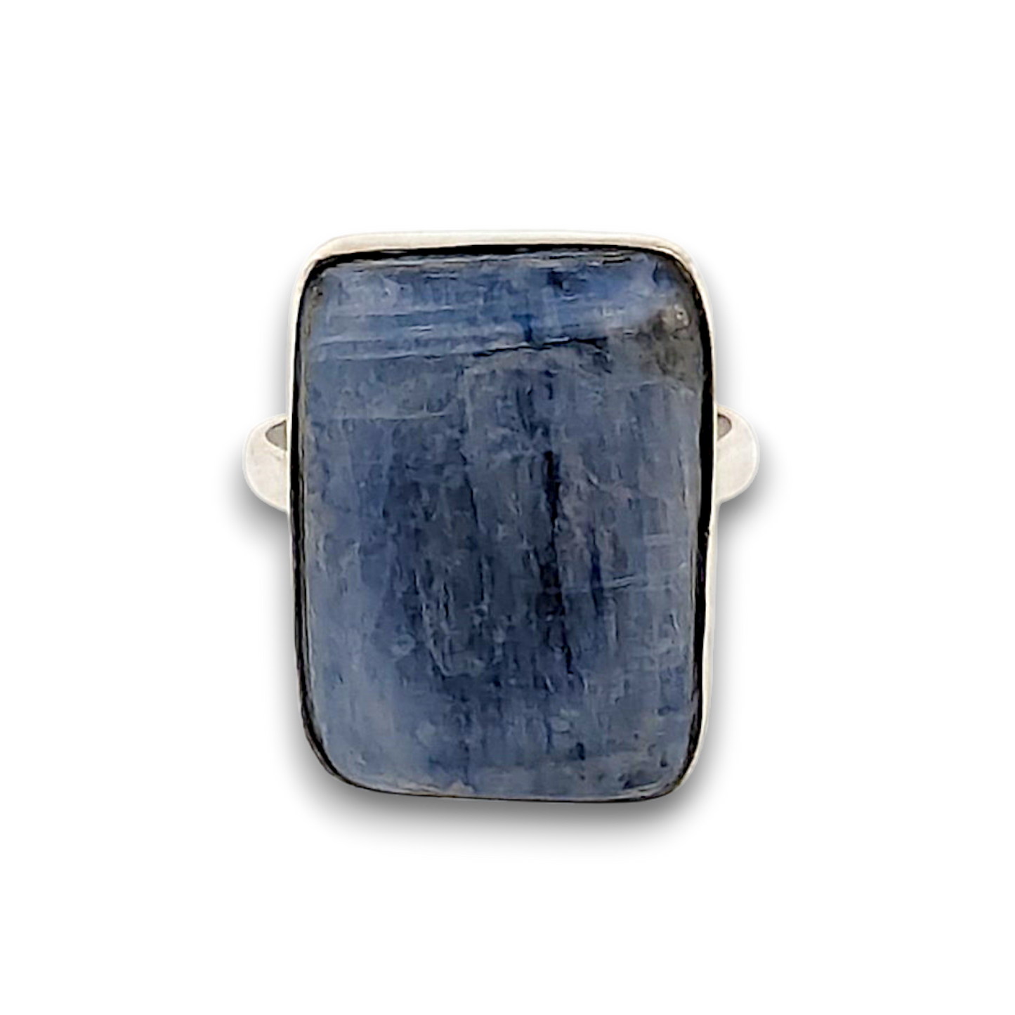 Blue Kyanite Sterling Silver Ring. 925 sterling silver ring, approximately 22mm x 16mm. The ring is a size T and weighs 8.1g.