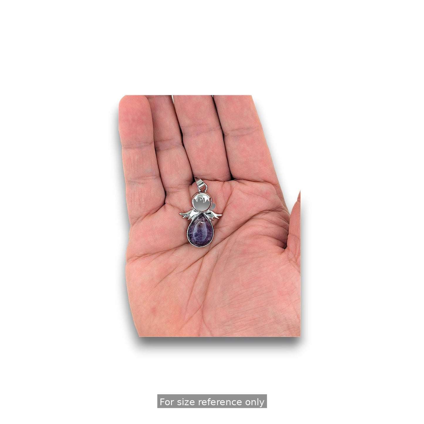 Opalite Silver Plated Angel Pendant