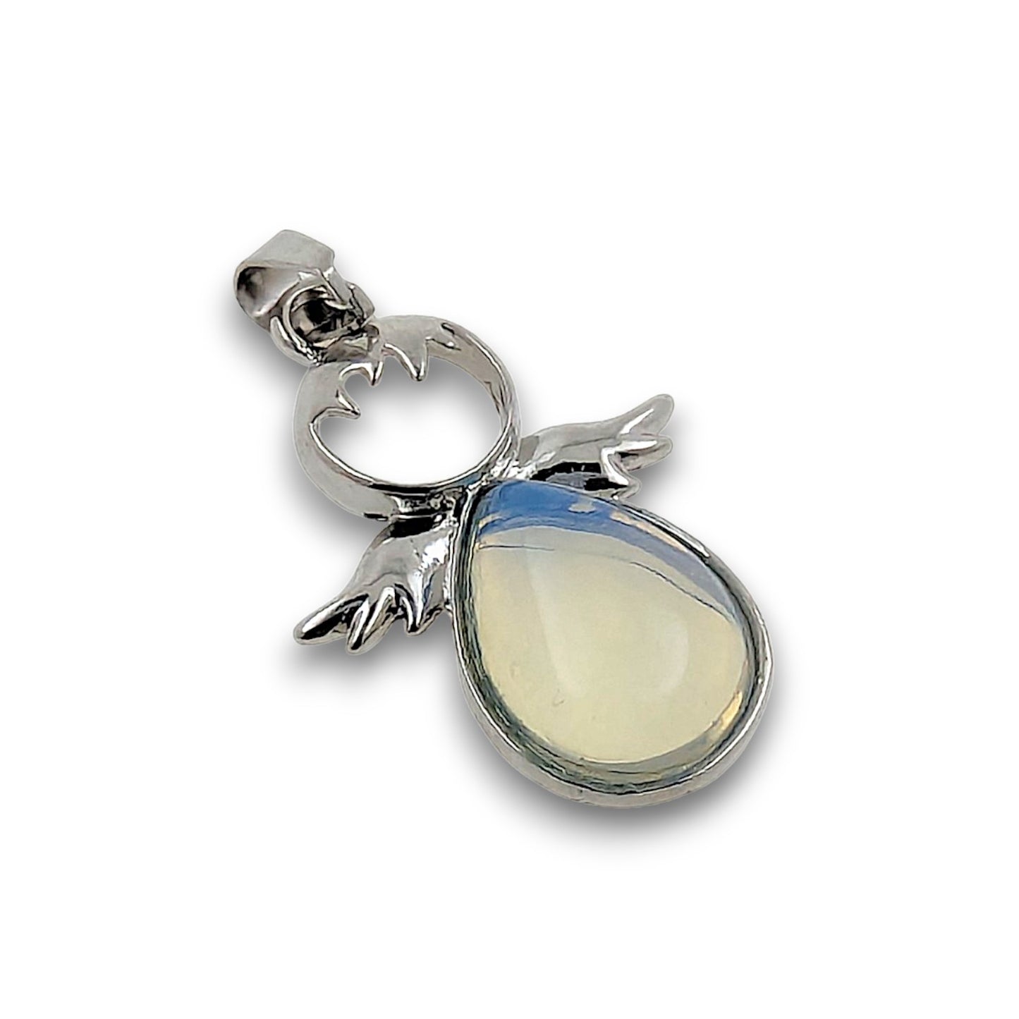 Opalite Silver Plated Angel Pendant