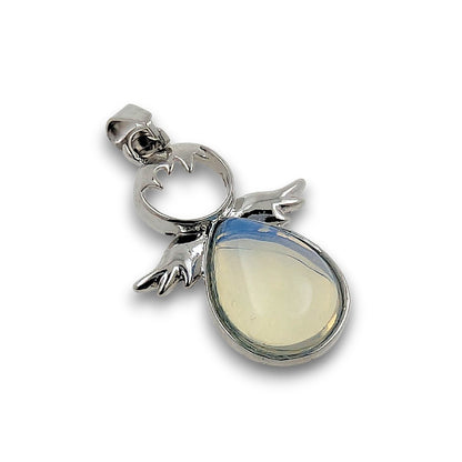 Opalite Silver Plated Angel Pendant