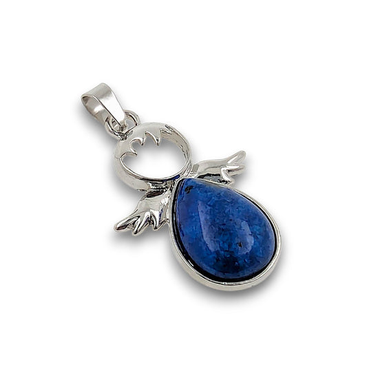Lapis Silver Plated Angel Pendant