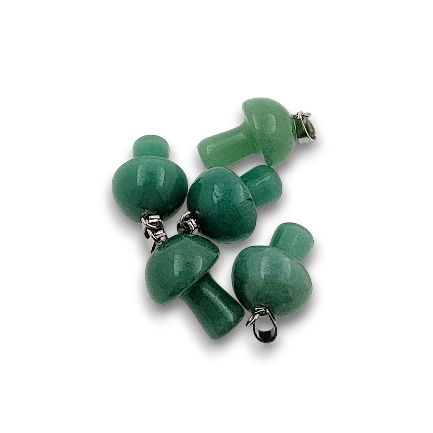 Aventurine Natural Stone Mushroom Pendants – Pack of 5