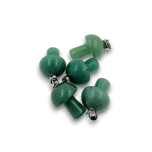 Aventurine Natural Stone Mushroom Pendants – Pack of 5