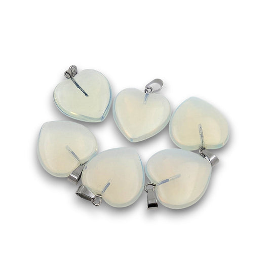 Small Opalite Heart Pendants - Pack of 6
