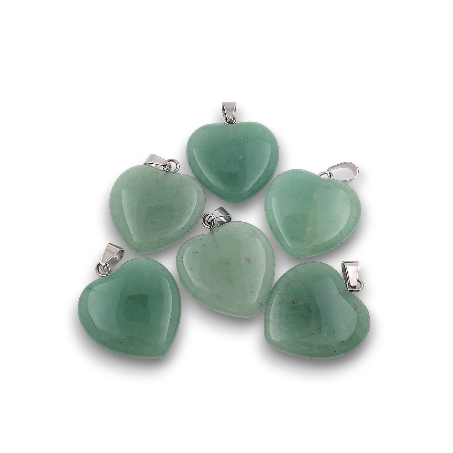 Small Aventurine Heart Pendants - Pack of 6