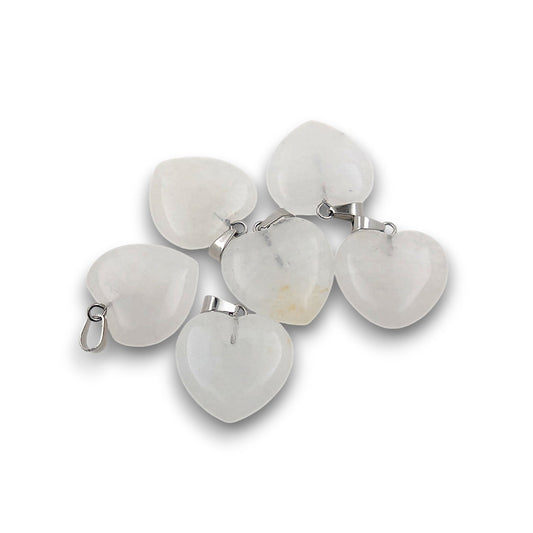 Small Quartz Heart Pendants - Pack of 6