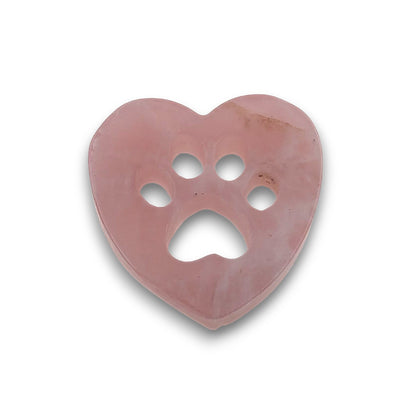 Rose Quartz Paw Heart