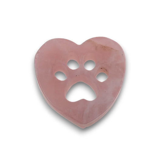 Rose Quartz Paw Heart
