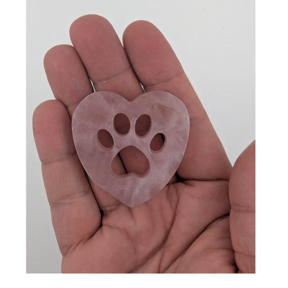 Rose Quartz Paw Heart