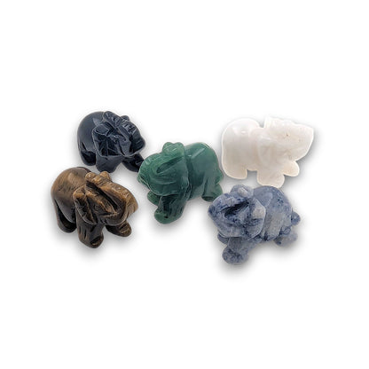 Assorted Gemstone Elephants - Pack of 5