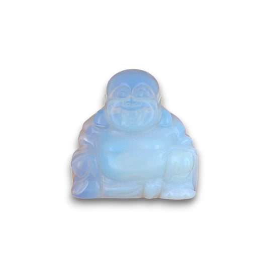 Medium Opalite Laughing Buddha Carvings