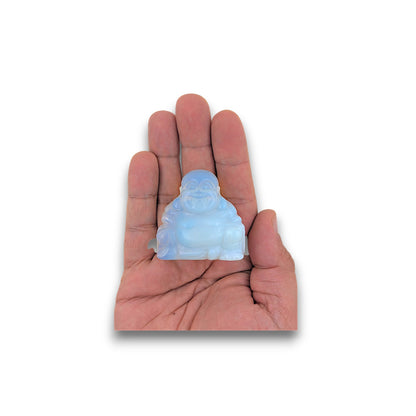 Medium Opalite Laughing Buddha Carvings