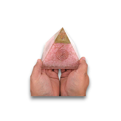Large Rose Quartz Orgonite Pyramid