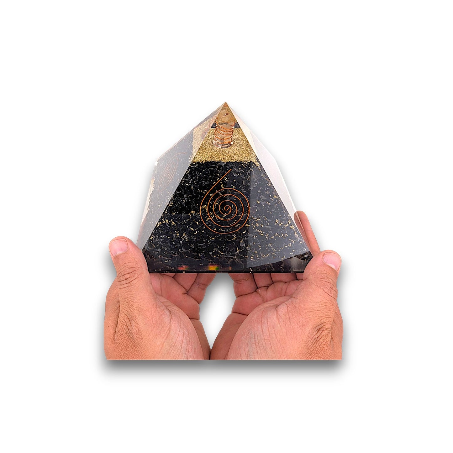 Large Black Tourmaline Orgonite Pyramid
