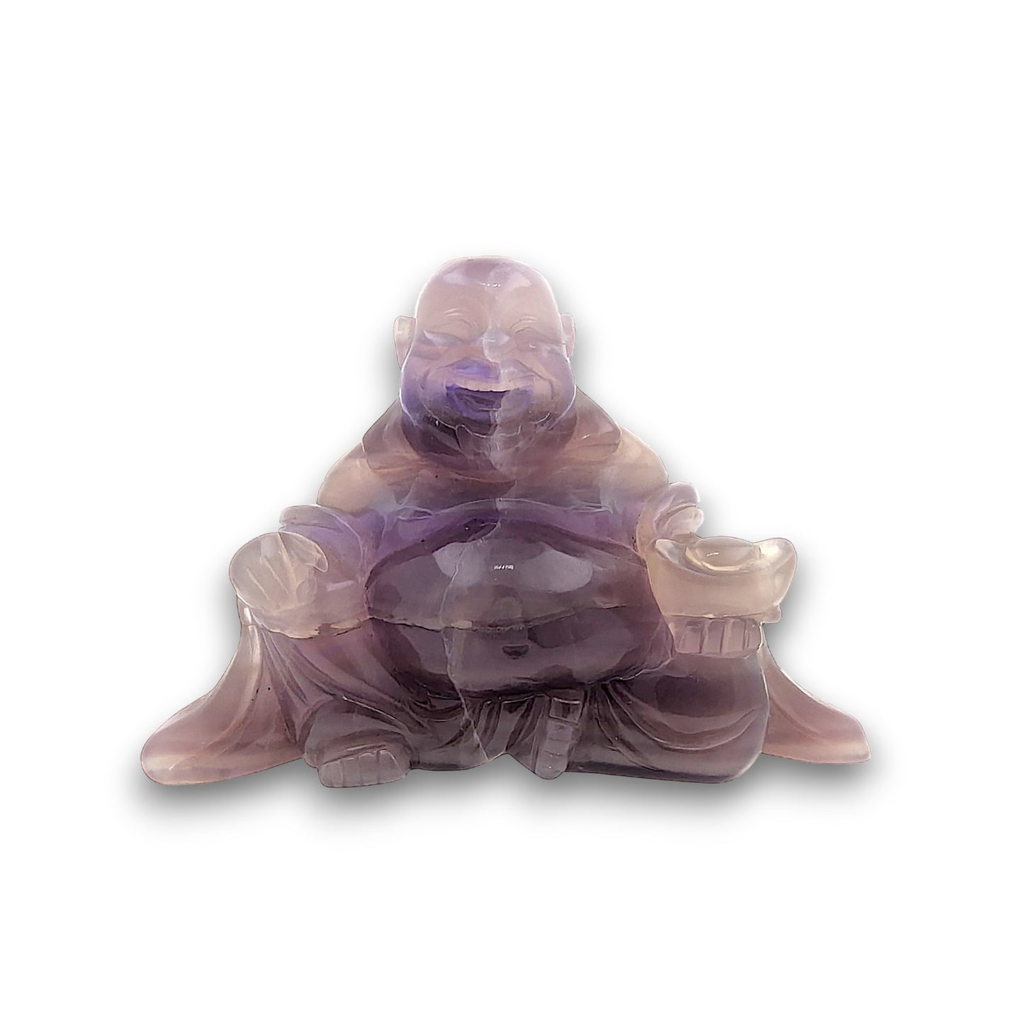 XL Fluorite Laughing Buddha Carving (Unique Piece)