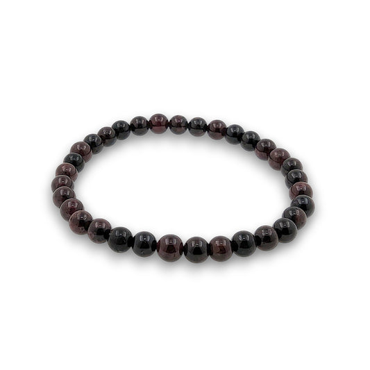 Large Garnet 6mm Bead Bracelet