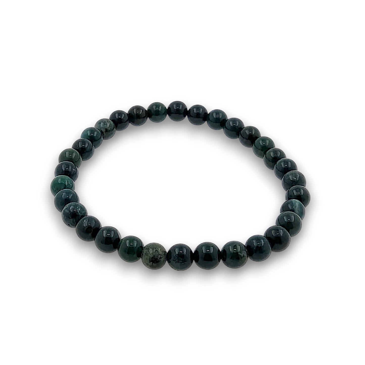 Large Moss Agate 6mm Bead Bracelet