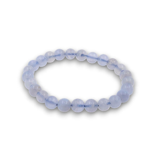 Small Blue Lace Agate 6mm Bead Bracelet
