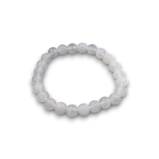 Small Snow Quartz 6mm Bead Bracelet