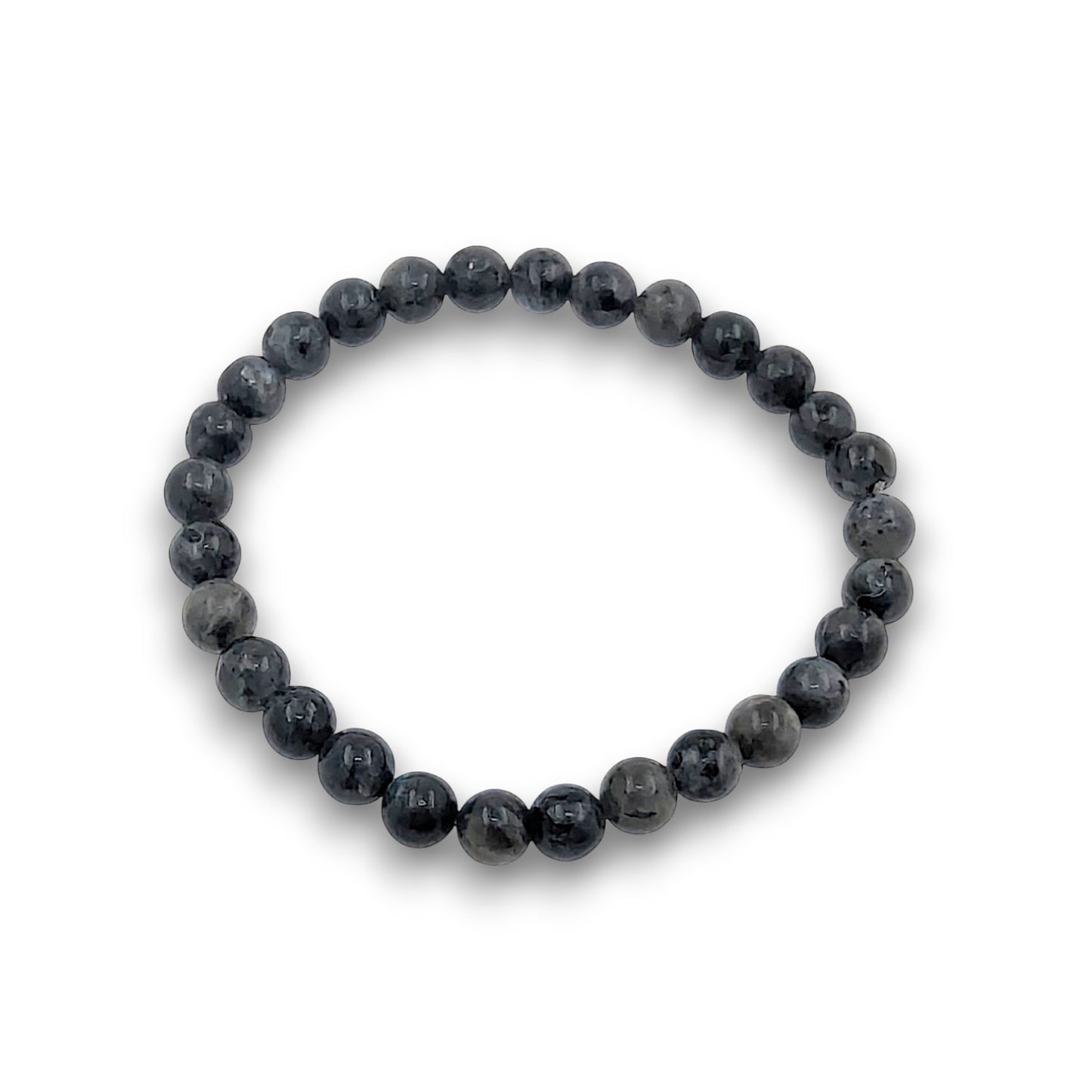 Black Labradorite White Light 6mm Bead Bracelet