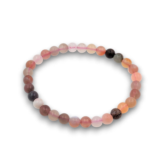 Red Botswana Agate 6mm Bead Bracelet