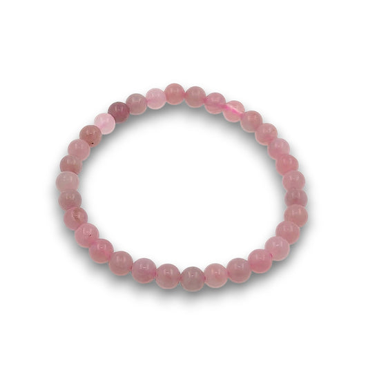 Purple Rose Quartz 6mm Bead Bracelet