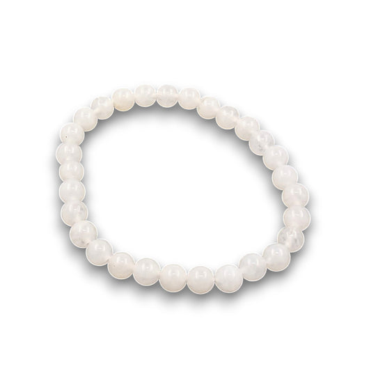 Snow Quartz 6mm Bead Bracelet