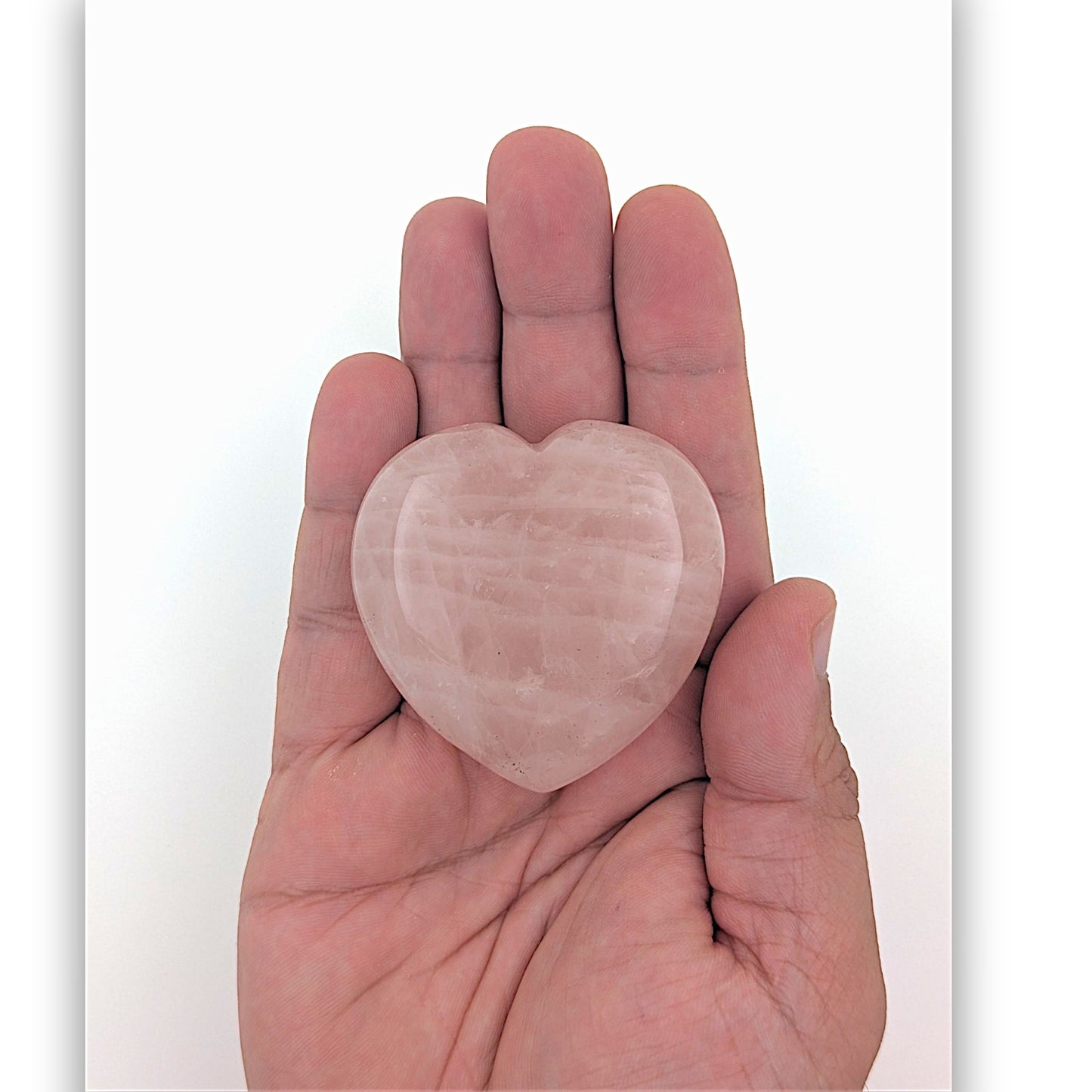 Large Rose Quartz Carved Heart