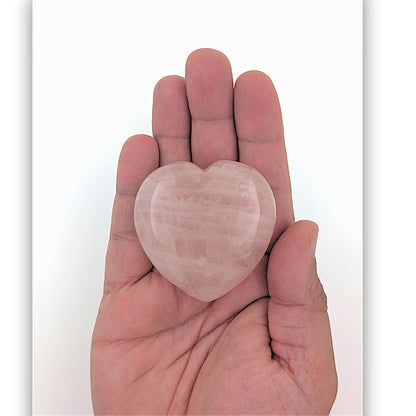 Large Rose Quartz Carved Heart