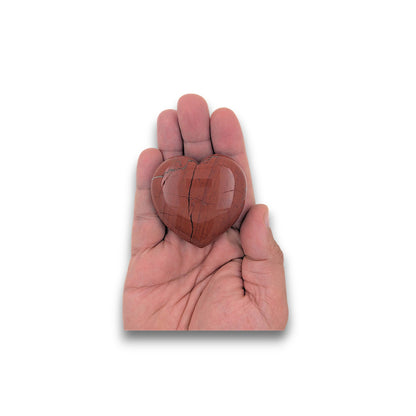 Large Red Jasper Carved Heart