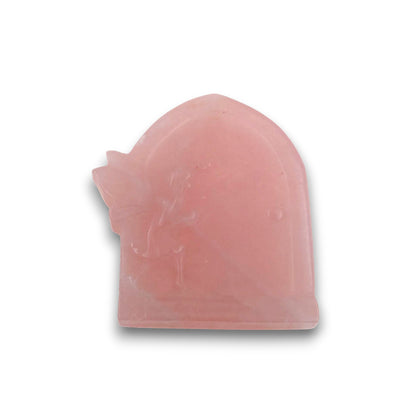 Small Rose Quartz Fairy Door Carving