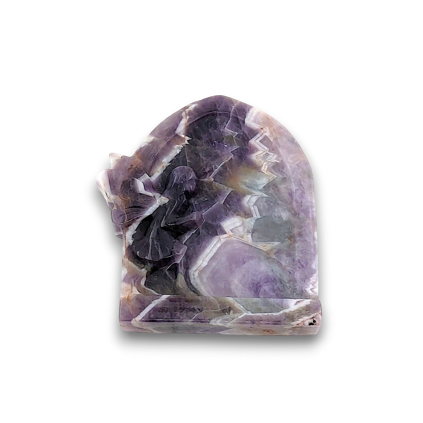 Small Chevron Amethyst Fairy Door Carving