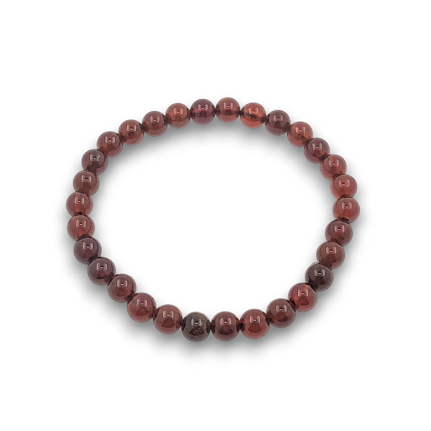Orange Garnet lev 1 6mm Bead Bracelet