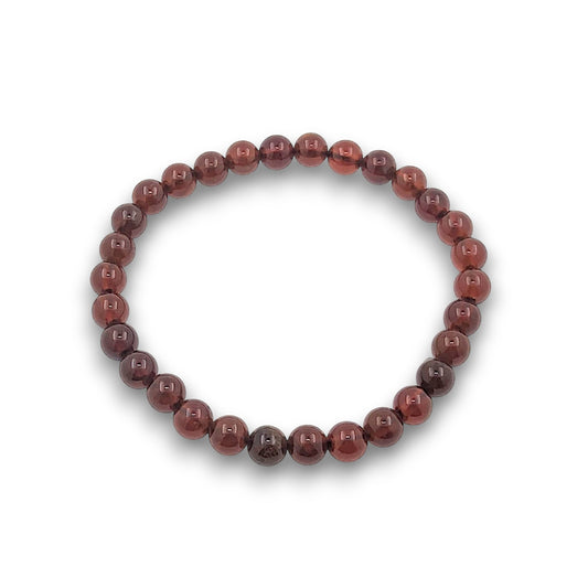 Orange Garnet lev 1 6mm Bead Bracelet